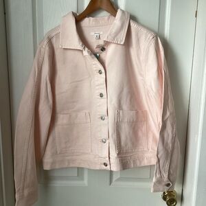 MAURICES: light pink denim jean jacket 1X